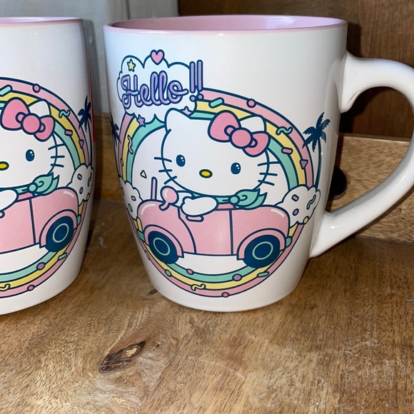 2 HELLO KITTY 🐱 Set of 2 large coffee mugs 🐱🌈 NWT🌈 - Picture 6 of 16
